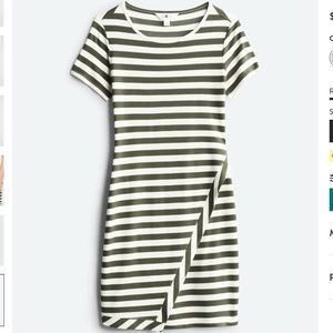 COPY - Market & Spruce Knit Olive-Striped Dress, Size M